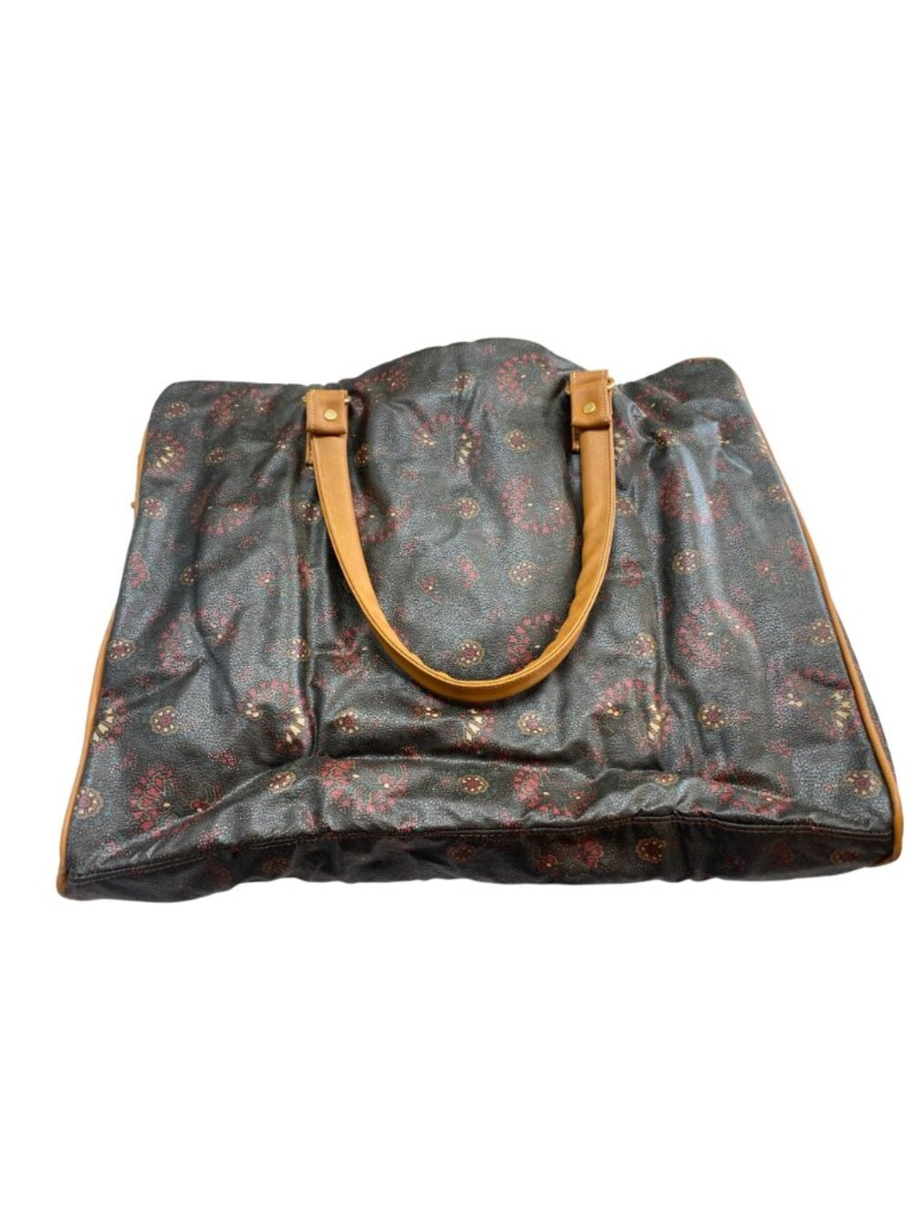 Vintage Avon Paisley Print Tote Bag & Matching Travel Clutch Tan Accents UNUSED - Picture 3 of 10